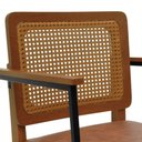 Ver imagem 2 de Banqueta Alta Bistrô Lyon Telinha Amêndoa Madeira Maciça C-braço - Amêndoa Assento Estofado