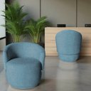 Ver imagem 7 de Kit 2 Poltronas Decorativa Beatriz Orgânica Linho Azul