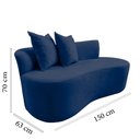 Ver mais imagens de Namoradeira Sofá Feijão Hana Orgânica Veludo Azul Marinho