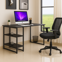 Ver imagem 1 de Mesa Escrivaninha Estilo Industrial com Prateleiras 100x50cm Mdf Premium e Aço Preto