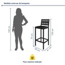 Ver imagem 4 de Conjunto Bistrô Mesa Redonda com 2 Banquetas Madeira Maciça e Aço Barcelona Preto/Nature