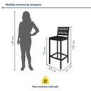 Ver imagem 4 de Conjunto Mesa Bistrô Bar Tampo Madeira Maciça Ripado 70cm com 2 Banquetas Barcelona 