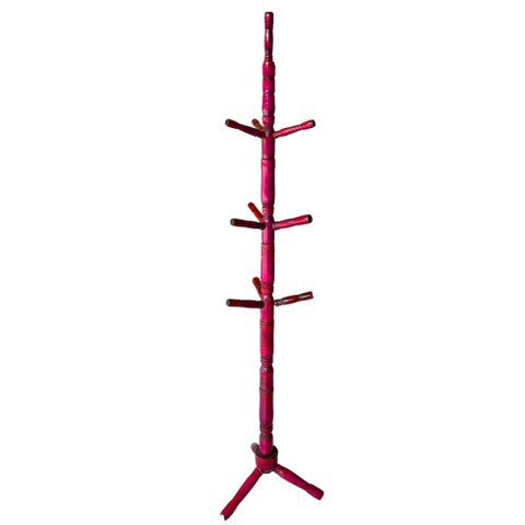 Cabideiro de Chao Mogno Envernizado Mancebo Arara de Roupas 10 Ganchos em Madeira Cabide