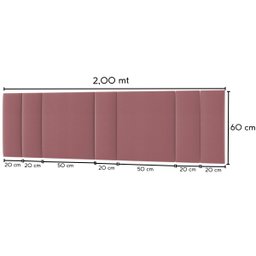 Cabeceira Estofada Cama Casal King Size Led Moderna 200 Cm:veludo Rosê - 3