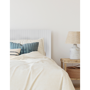 Cabeceira Ripada Casal Modular MDF Ripado 140x60cm fixa com fita:Branco