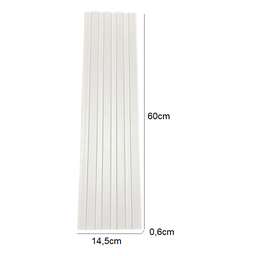 Cabeceira Ripada Casal Modular MDF Ripado 140x60cm fixa com fita:Branco - 3