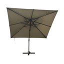 Ver imagem 2 de Ombrelone Lateral Trancoso Tulum Fratini 300cm (larg) Base Cruz Alumínio Marrom Taupe Capa Polié
