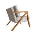 Ver imagem 5 de Kit 2 Poltronas Mona Monique Luxo Base Madeira Maciça Cerejeira Linho Bege
