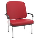Ver imagem 3 de Kit Cadeira de Escritório Giratória e 2 Cadeiras Fixas Cromada Magno P03 Vinil Vermelho - Lyam Decor