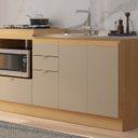 Ver imagem 1 de Balcao Pia com Balcao para Cooktop Ayla Yescasa Laranja/Tauari Ambar/Avela