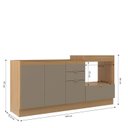 Ver imagem 5 de Balcao Pia com Balcao para Cooktop Ayla Yescasa Laranja/Tauari Ambar/Avela