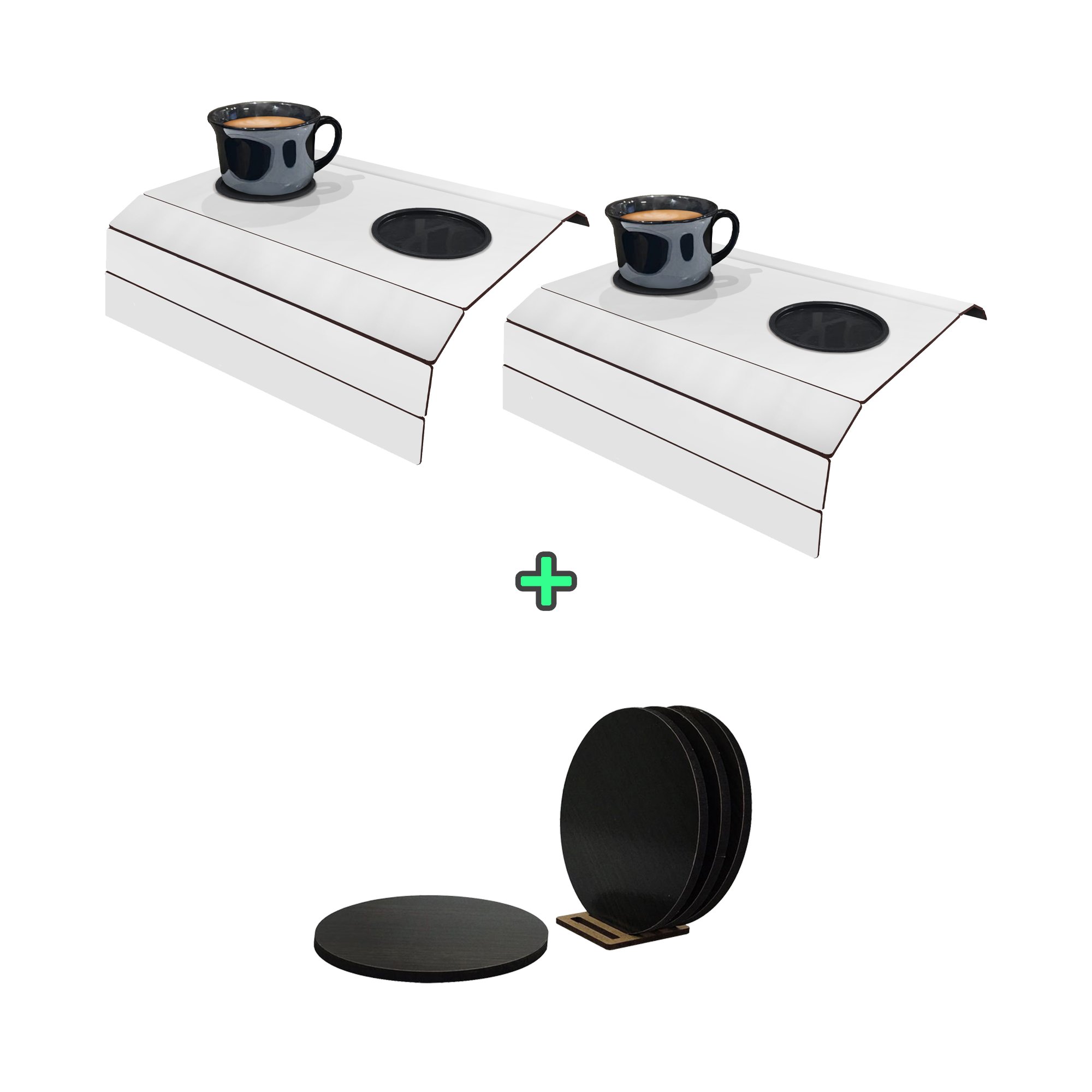 Kit 2 Apoio para Braço de Sofa Brancal em Mdf 29,5x38