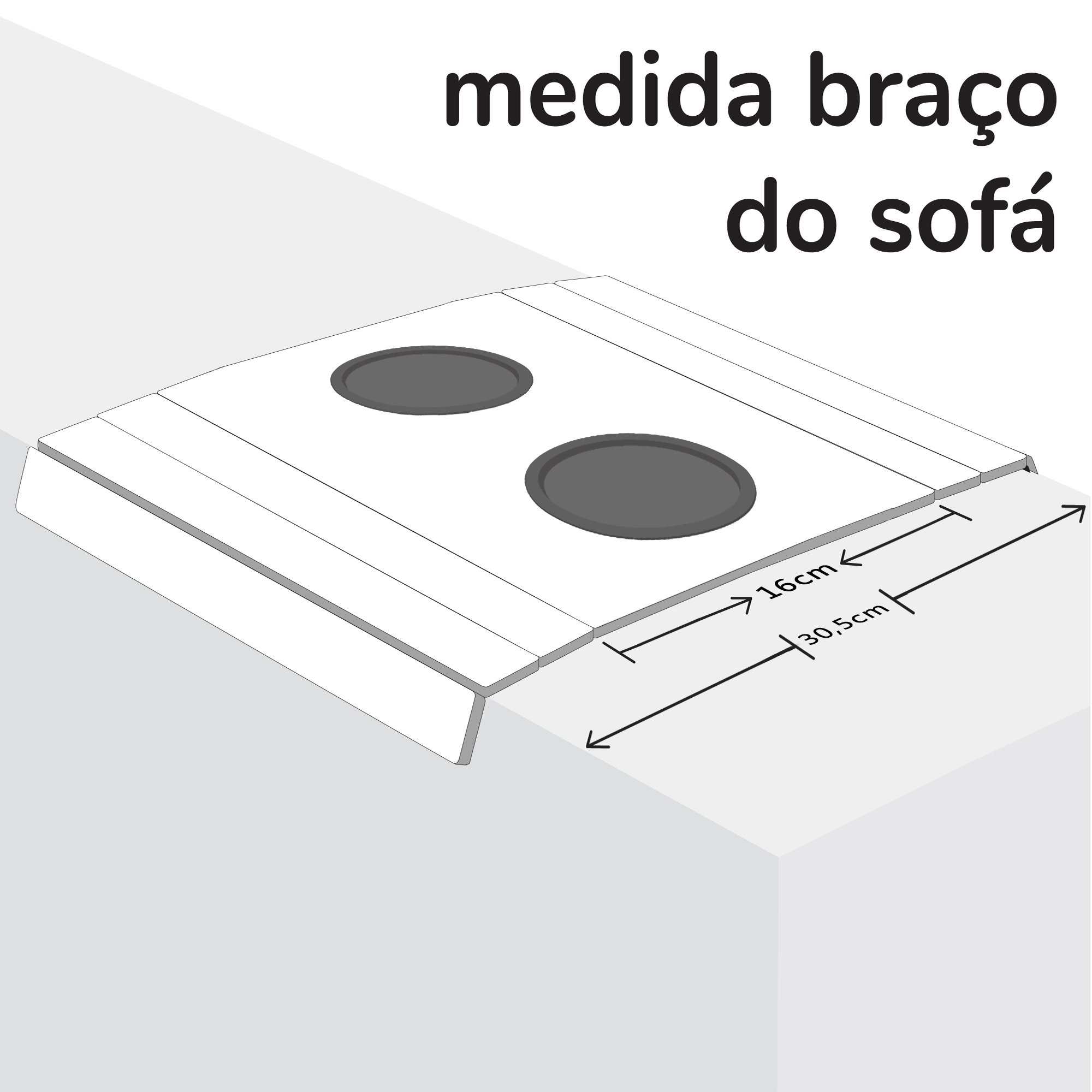 Kit 2 Apoio para Braço de Sofa Brancal em Mdf 29,5x38 - 5