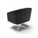 Ver imagem 5 de Kit 02 Poltronas Giratória Stella Corano Preto com Linho Bege A19 Base Cromada - D’Rossi