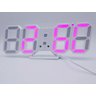 Relógio Mesa e Parede 3D Digital Led Jiaxi 6609 Branco e Rosa - 1
