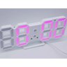 Relógio Mesa e Parede 3D Digital Led Jiaxi 6609 Branco e Rosa - 3