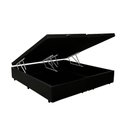 Ver imagem 3 de Cama Box com Baú Casal Elegance Euro Pillow Espuma Courino Preto 138cm
