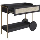 Ver imagem 3 de Carrinho Bar com Porta Taças Industrial Indy A03 Nero Dourado - Lyam Decor