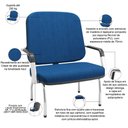 Ver imagem 2 de Cadeira de Escritório Recepção com Braço Fixa Cromada Magno P03 Crepe Azul - Lyam Decor