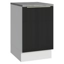 Ver imagem 1 de Balcão de Cozinha 50 cm 1 Porta Branco/Preto Lux Madesa