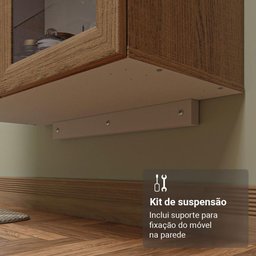 Cristaleira Suspensa 70 Cm 2 Portas de Vidro Rustic Madesa - 9