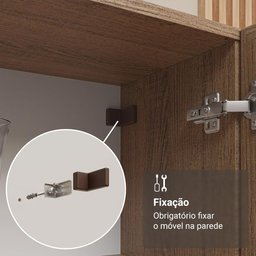 Cristaleira Suspensa 70 Cm 2 Portas de Vidro Rustic Madesa - 8