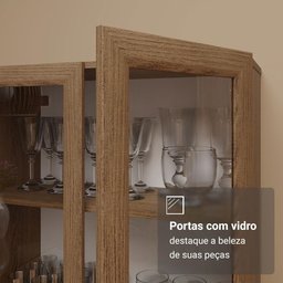 Cristaleira Suspensa 70 Cm 2 Portas de Vidro Rustic Madesa - 7