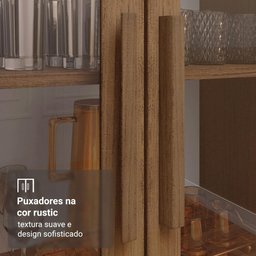 Cristaleira Suspensa 70 Cm 2 Portas de Vidro Rustic Madesa - 6