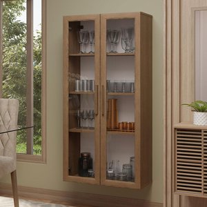 Cristaleira Suspensa 70 Cm 2 Portas de Vidro Rustic Madesa