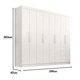 Guarda Roupa Casal Lisboa 8 Portas 4 Gavs Branco - 4