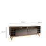 Rack de Sala Para TVs 60 Pol. Pés de Madeira Tass Babus - Cinza Perola / Noce TR - 3