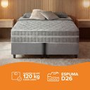 Ver imagem 5 de Cama Box King Bipartido Cinza + Colchão Molas Ensacadas Zidi Alabama 193x203x61cm