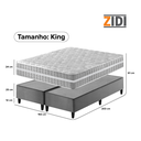 Ver imagem 4 de Cama Box King Bipartido Cinza + Colchão Molas Ensacadas Zidi Alabama 193x203x61cm