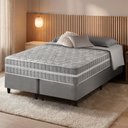 Ver imagem 2 de Cama Box King Bipartido Cinza + Colchão Molas Ensacadas Zidi Alabama 193x203x61cm