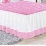 Colcha Casal 3 Peças Bordado com Babado Kamila:Rosa - 2