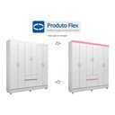Ver imagem 1 de Guarda Roupa Solteiro 6 Portas e 2 Gavetas Flash II Branco/Rosa - Demóbile