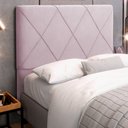 Ver imagem 2 de Cabeceira Cama Box Casal Mel 140cm com Frame Suede Rosa Bebê - Desk Design