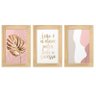 Kit 3 Quadros Decorativos com Moldura Frases Folha Dourada - 1