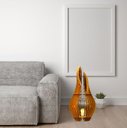 Ver imagem 2 de Abajur Grande de Chão ANDROMEDA MDF Luminária -:Marrom/85x30cm