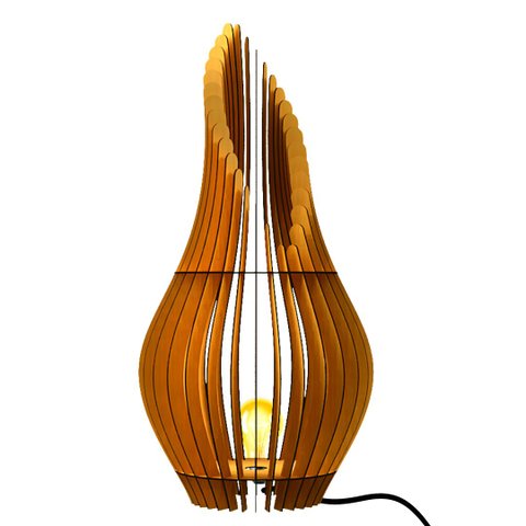 Abajur Grande de Chão ANDROMEDA MDF Luminária -:Marrom/85x30cm