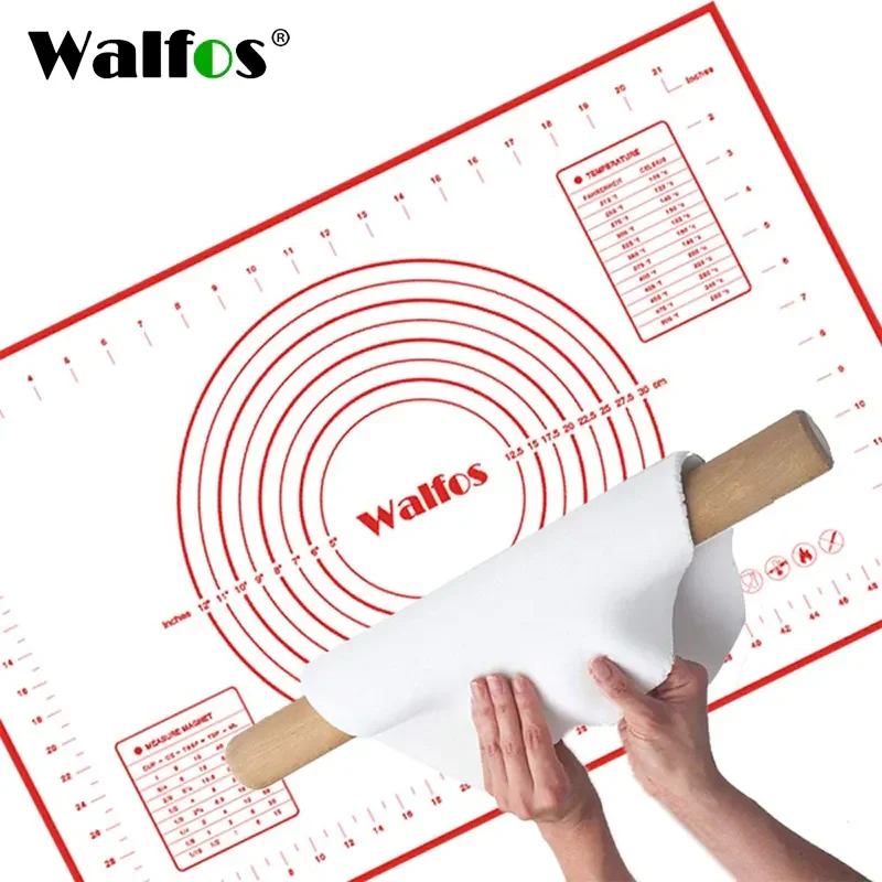 Ver imagem 2 de Esteira de Silicone Antiaderente Walfos, Forro de Cozinha para Forno, 1 Peça de 50x70cm para Massas
