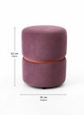Ver imagem 2 de Puff com Cinta no Meio Cobre Fosco Marsala Rose Veludo - Let Móveis