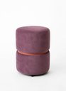 Ver imagem 3 de Puff com Cinta no Meio Cobre Fosco Marsala Rose Veludo - Let Móveis