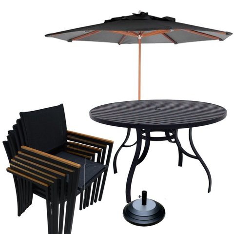 Conjunto de Mesa 1,40m Aluminio 6 Cadeiras Piscina Jardim Área Externa Resistente Sol e Chuva