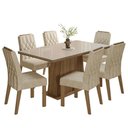 Ver imagem 2 de Conjunto Sala de Jantar Tampo de Vidro 6 Cadeiras Rustic/Crema/Imperial Avenca Madesa