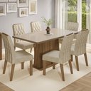 Ver imagem 1 de Conjunto Sala de Jantar Tampo de Vidro 6 Cadeiras Rustic/Crema/Imperial Avenca Madesa