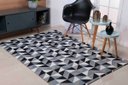 Ver imagem 1 de Tapete 3,00m X 2,00m Sala Tecido Jacquard Antiderrapante Geométrico - Ladrilhado Preto