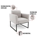 Ver imagem 7 de Kit 2 Poltronas Base Industrial Preto Marisa Veludo D03 - D\'rossi Cor Cinza