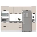 Ver imagem 2 de Cozinha Meena 5 Peças Armários Aéreos Torre Quente Paneleiro Balcão Rodapé Branco/Creme 250062