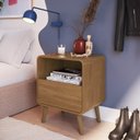 Ver imagem 1 de Mesa de Cabeceira 47cm com 1 Gaveta Cv002 Linha Curve Completa Móveis